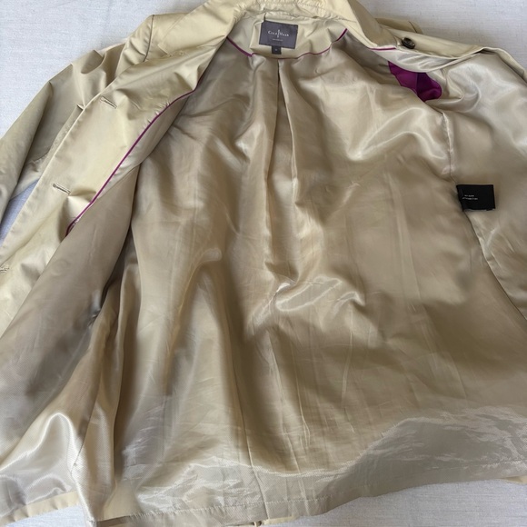 Cole Haan Short Women's Trench Coat Beige M | Classic - Picture 4 of 8